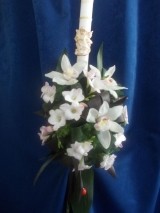 LUMANARE BOTEZ CU CYMBIDIUM SI FREZIE